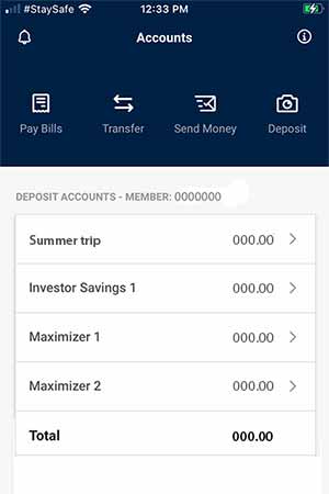 Mobile Account view Account view screen on mobile